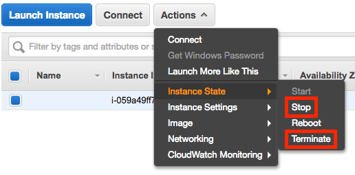 Stop instance